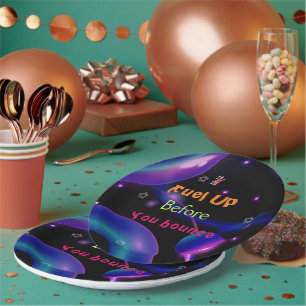 Jump Trampoline Colourful girl birthday party Paper Plate