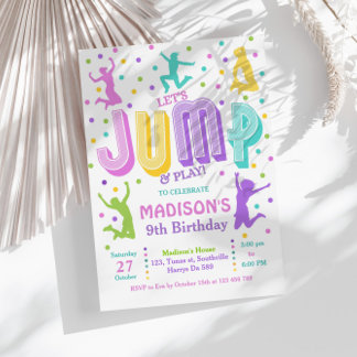 Jump Trampoline Park Anniversaire Fête Invitation