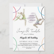 Jump Tumble Girl Gymnastic invitation Anniversaire