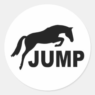 JUMP with Jumping Horse Classic Round Sticker