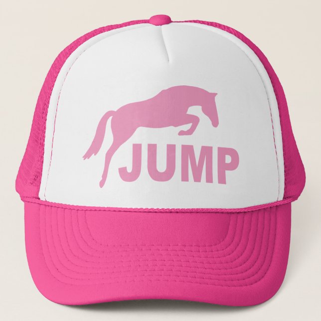 JUMP with Jumping Horse (pink) Trucker Hat (Front)
