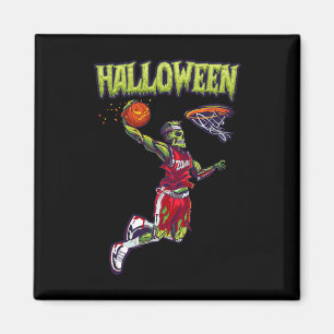 Jump Zombie Basketball Dunk Player Halloween Pumpk Magnet