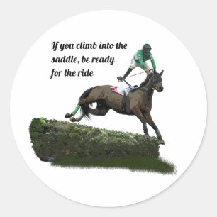 Jumper Horse & Jockey In Green Stickers