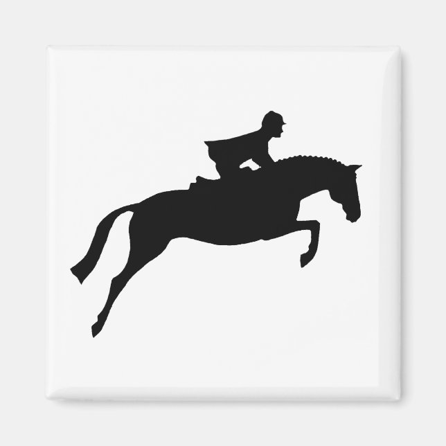 Jumper Horse Silhouette Magnet (Front)