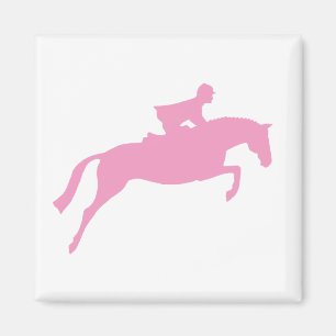 Jumper Horse Silhouette (pink) Magnet
