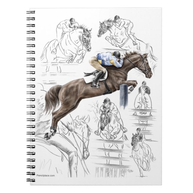Jumper Horses Fences Montage Notebook (Front)