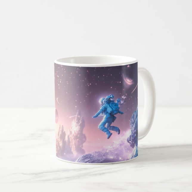 Jumping Astronaut Coffee Mug (Front Right)