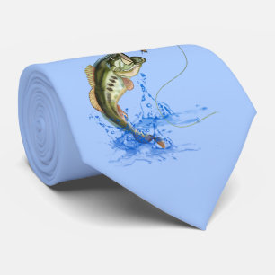 Jumping Bass Fishing Tie