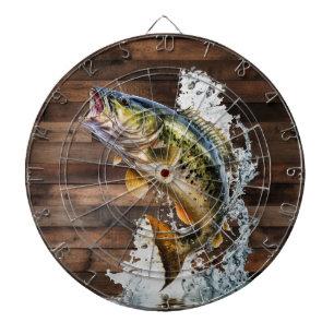 Jumping Bass Gone Fishing Dartboard