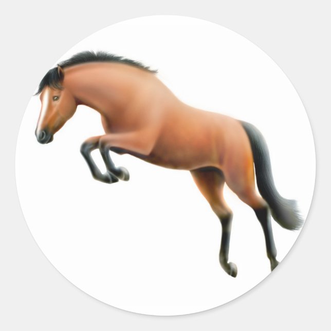 Jumping Bay Horse Sticker (Front)