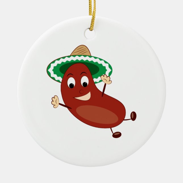 Jumping Bean Ceramic Ornament (Front)