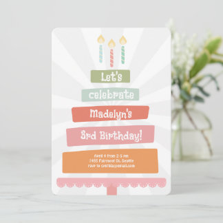 Jumping Birthday Cake Invitation