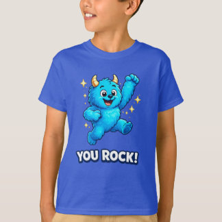 Jumping Blue Monster You Rock Superstar T-Shirt