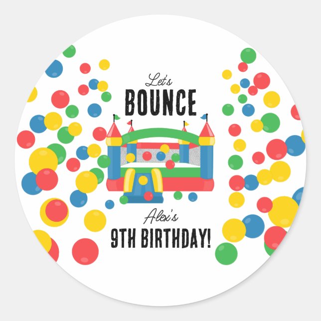 Jumping Bouncy Castle Kids Bounce Birthday Party Classic Round Sticker (Front)