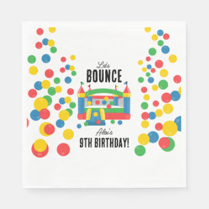 Jumping Bouncy Castle Kids Bounce Birthday Party Napkin