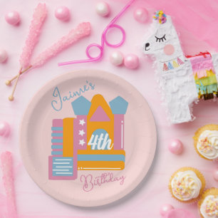 Jumping Bouncy Rental Party House Birthday Paper Plate