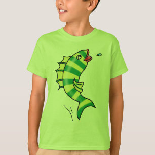 Jumping Cartoon Fish T-shirt