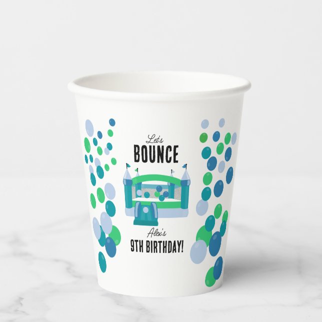 Jumping Castle Bouncy Boys Birthday Party Paper Cups (Front)
