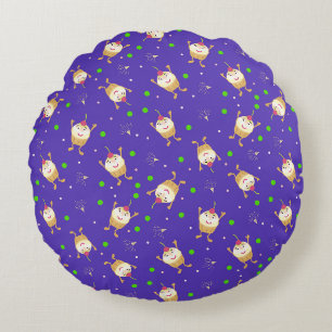 Jumping cupcakes  round pillow