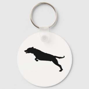 Jumping Dog Silhouette Keychain