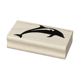 jumping dolphin art stamp