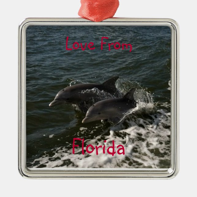 Jumping Dolphins Ornament (Front)