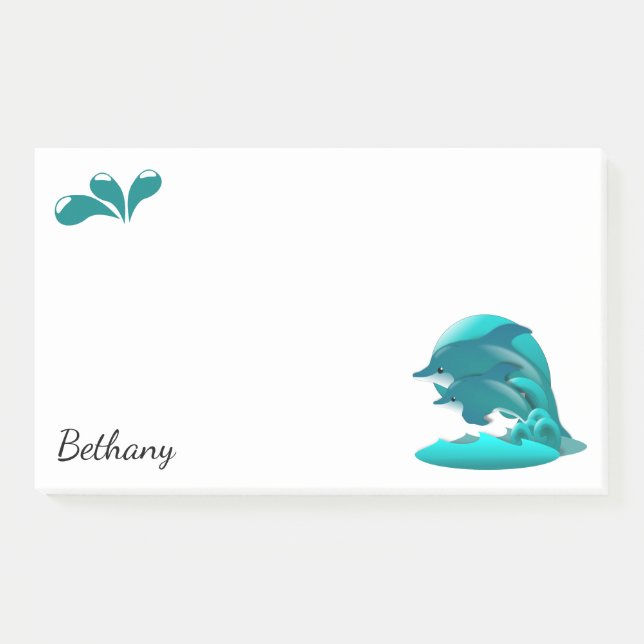 Jumping Dolphins Personalized  Post-it Notes (Front)