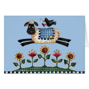 Jumping Ewe - Blank Card
