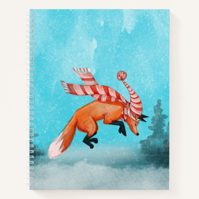 Jumping Fox Spiral Notebook (Front)