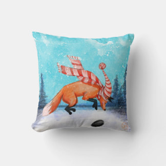 Jumping Fox Throw Pillow