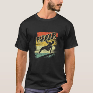 Jumping Freestyle Free Runner Traceur Retro Parkou T-Shirt