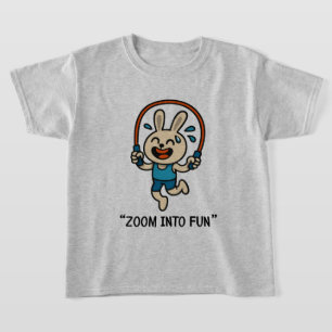 “Jumping Fun with Bunny Mask – Kids T-Shirt” T-Shirt