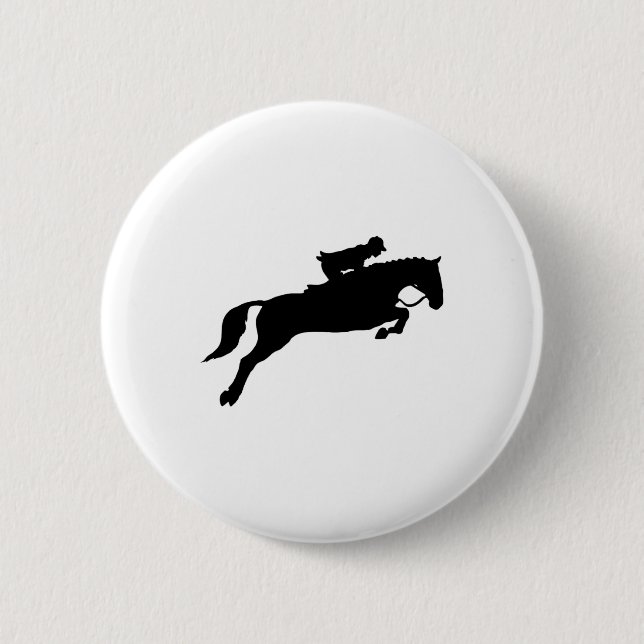 Jumping Galloping Running Horse  2 Inch Round Button (Front)