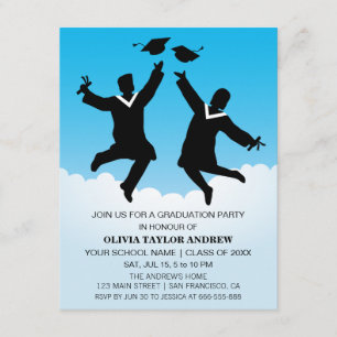 Jumping Graduates Graduation Party Invitation