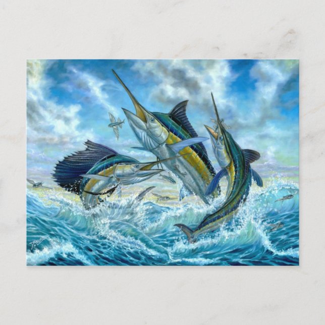Jumping Grand Slam And Flyingfish Postcard (Front)