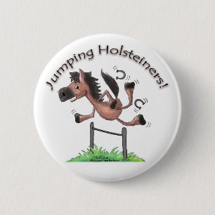 Jumping Holsteiners! 2 Inch Round Button