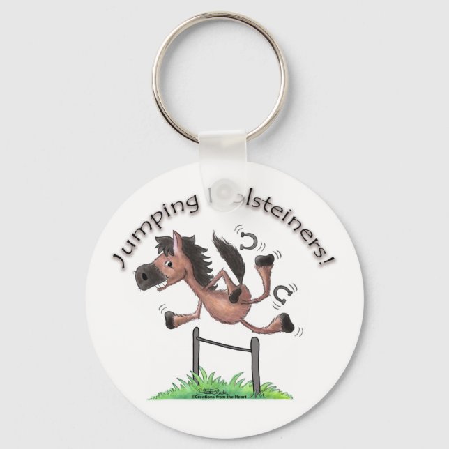 Jumping Holsteiners! Keychain (Front)