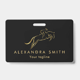 Jumping Horse Horseback Riding Horse Trainer Badge