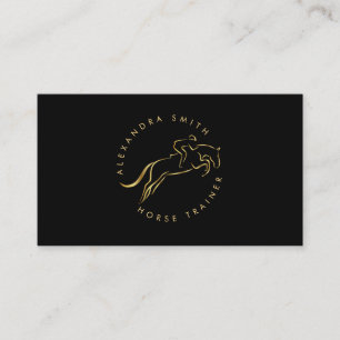 Jumping Horse Horseback Riding Horse Trainer Business Card