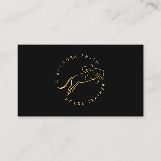 Jumping Horse | Horseback Riding | Horse Trainer Business Card (Front)