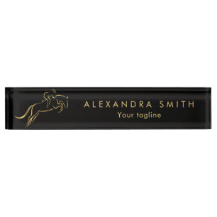 Jumping Horse   Horseback Riding   Horse Trainer Nameplate