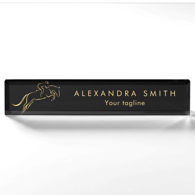Jumping Horse | Horseback Riding | Horse Trainer Nameplate (Front)