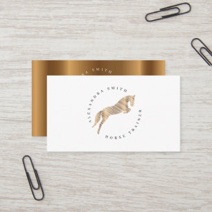 Jumping Horse Scribble Horse Gold Horse Business Card