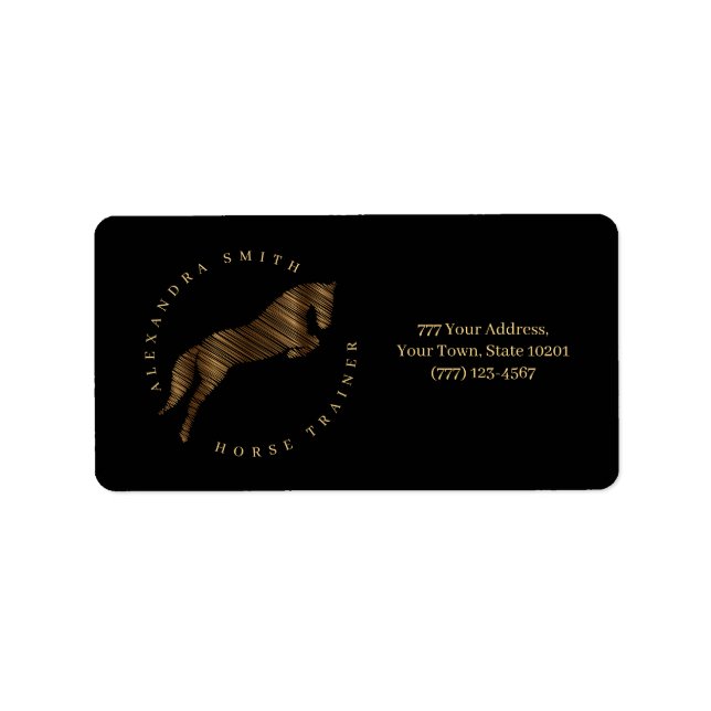 Jumping Horse | Scribble Horse | Horse Trainer Label (Front)