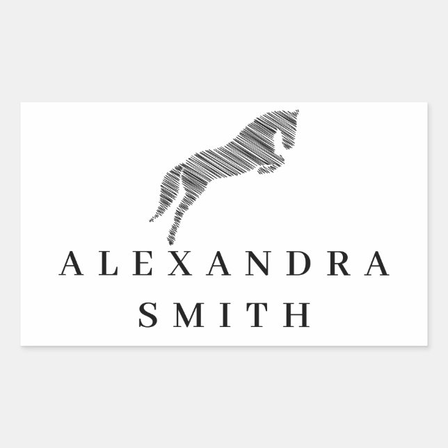 Jumping Horse | Scribble Horse | Horse Trainer Sticker (Front)