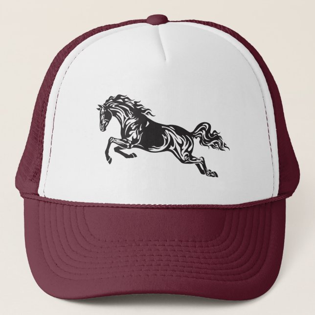 jumping horse trucker hat (Front)