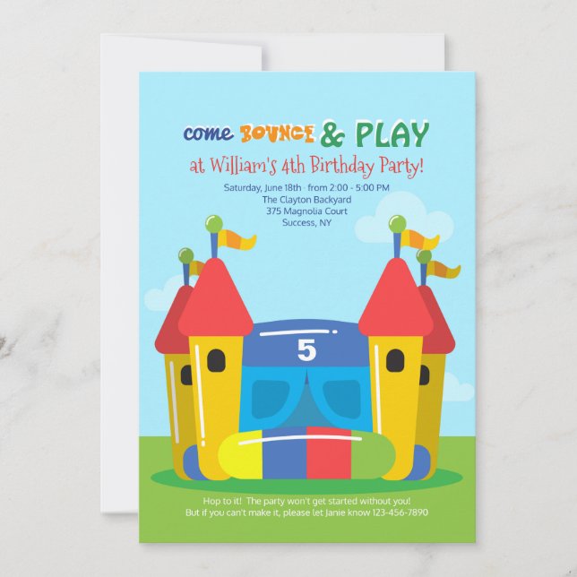 Jumping House Invitation (Front)