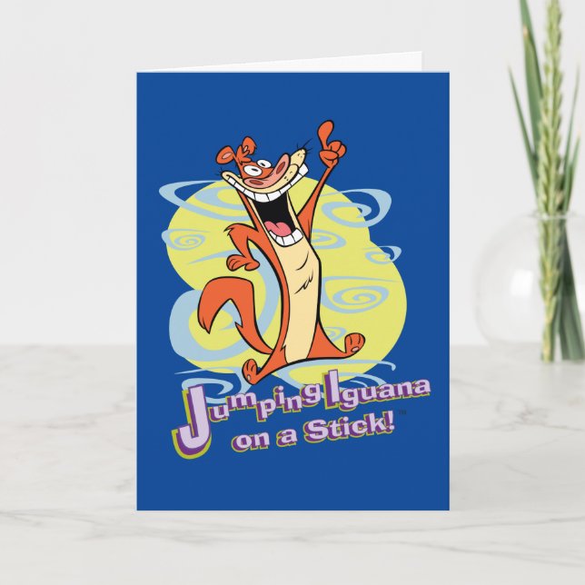 Jumping Igauna on a Stick!™ Card (Front)