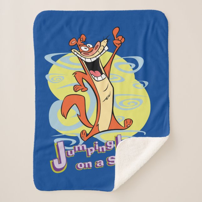 Jumping Igauna on a Stick!™ Sherpa Blanket (Front)