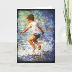 Jumping In Waves Card